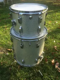 Vintage Ludwig Silver Sparkle toms - 9&quot;x13&quot; and 16&quot;x16&quot;