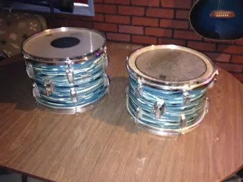 Vintage 70s Blue Oyster Pearl set