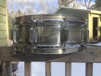 Vintage early 60's Rogers 7 Line Dynasonic COB snare drum