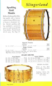 1930's Slingerland Sparkling Gold Artist Model
