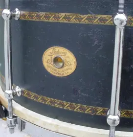 1925-32 LUDWIG &amp; LUDWIG 6.5 x 15 BLACK EBONIZED/INLAY SUPER-LUDWIG BAND MODEL