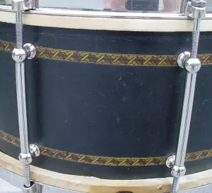 1925-32 LUDWIG &amp; LUDWIG 6.5 x 15 BLACK EBONIZED/INLAY SUPER-LUDWIG BAND MODEL
