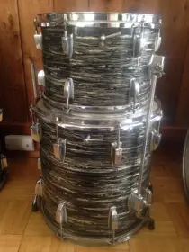 Holy Grail Alert - vintage 60's ludwig black oyster pearl toms - 8&quot; x 12&quot;+ 14&quot; x 14&q