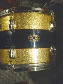WTBWTB Slingerland gold and blue sparkle floortom