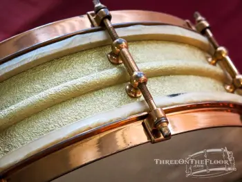 1926 Ludwig Stipple Gold 4x14 &quot;Super Ludwig&quot; Snare Drum.