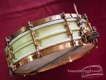 1926 Ludwig Stipple Gold 4x14 &quot;Super Ludwig&quot; Snare Drum.