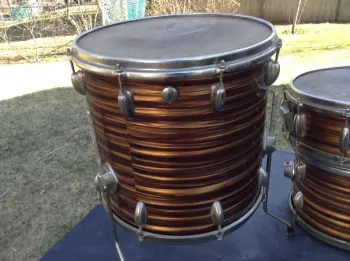 Vintage Pearl kit wrapped in tiger eye
