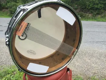 Vintage Ludwig Trans-Badge Jazz Festival snare drum in black diamond pearl