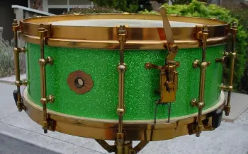 1934 SLINGERLAND 5 x 14 SPARKLING GREEN/ARTGOLD ARTIST MODEL