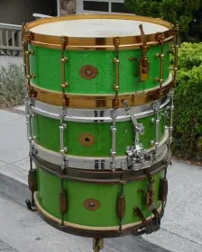 1934 SLINGERLAND 5 x 14 SPARKLING GREEN/ARTGOLD ARTIST MODEL