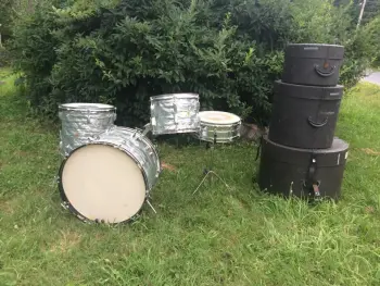 Early 60's Ludwig PRE-SERIAL 13/16/22 drum set with COB Supraphonic, sky blue pearl
