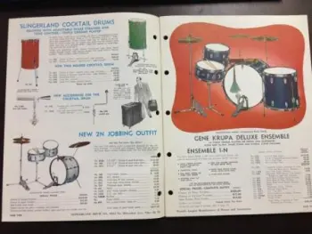 Vintage Slingerland Drums, Tympani and Accessories Catalog #61, Early 1960's