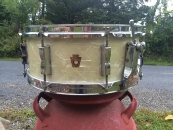 Vintage 1950s WFL pre-Ludwig 'Buddy Rich' model Super Classic snare drum, White Marin