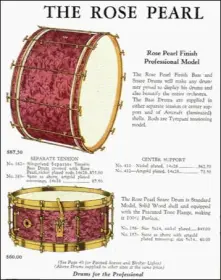 Slingerland Rose Pearl drum set