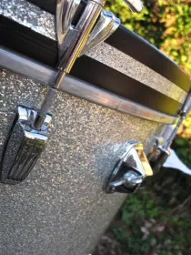 Vintage Ludwig silver sparkle drum set.Matching Jazz Festival