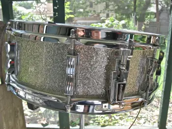 Vintage Ludwig silver sparkle drum set.Matching Jazz Festival