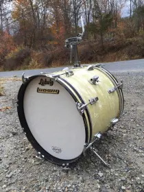 RARE 1967 Ludwig 14&quot; x 18&quot; jazz/bop bass drum in white marine pearl