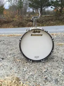 RARE 1967 Ludwig 14&quot; x 18&quot; jazz/bop bass drum in white marine pearl