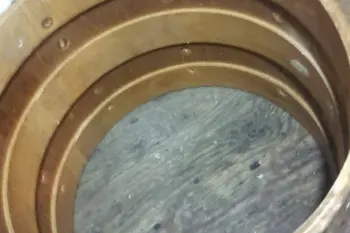 Slingerland shell with three reinforcement rings