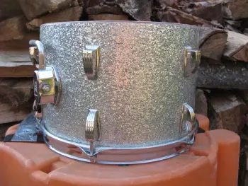 Vintage Ludwig silver sparkle drum set.Matching Jazz Festival