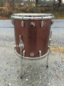RARE Gretsch Round Badge 14&quot; x 14&quot; floor tom in original Burgundy sparkle