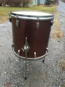 RARE Gretsch Round Badge 14&quot; x 14&quot; floor tom in original Burgundy sparkle