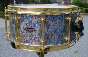 2005 CRAVIOTTO DRUMS 6.5 x 14 SOLID MAPLE ABALONE/GOLD PLATED SPECIAL ORDER