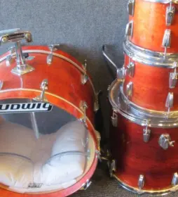 Early 80's Ludwig Red Mahogany kit