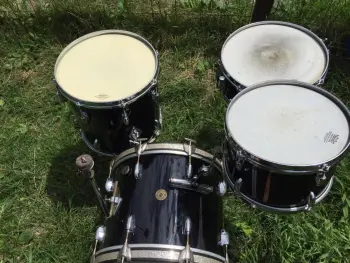 RARE 60's 4pc Gretsch Bop / Jazz 12/14/18/14snr outfit in black nitron rewrap