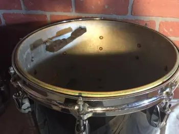 60's Gretsch Round Badge 14&quot; x 14&quot; floor tom, black nitron rewrap