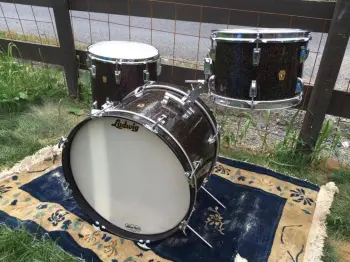 *RARE* 60s Ludwig 'Downbeat' outfit 12/14/20 in elusive Black Galaxy Sparkle finish