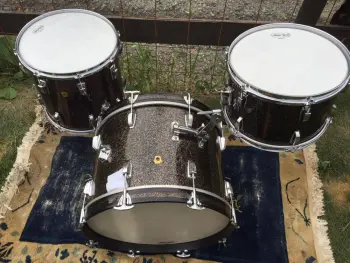 *RARE* 60s Ludwig 'Downbeat' outfit 12/14/20 in elusive Black Galaxy Sparkle finish