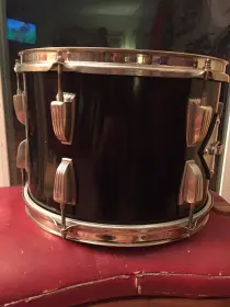 Vintage late 50s Ludwig Transition Badge 9&quot; x 13&quot; tom in black lacquer