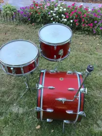 vintage Gretsch Round Badge 'one nighter' outfit 13/20/14snr in red sparkle