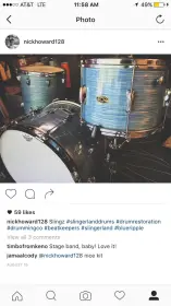 1965 Slingerland Blue Ripple &quot;Stage Band&quot; Set 20/13/14