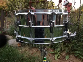 70s Ludwig 6.5&quot; x 14&quot; B/O badge supersensitive snare drum - $365
