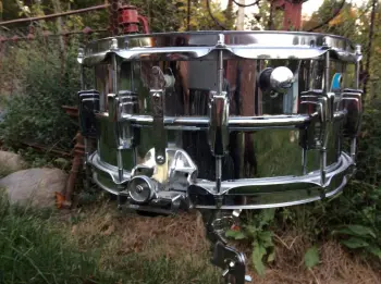 70s Ludwig 6.5&quot; x 14&quot; B/O badge supersensitive snare drum - $365