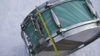 Gretsch Round Badge Rock n Roll kit with matching snare in Aqua Marine finish