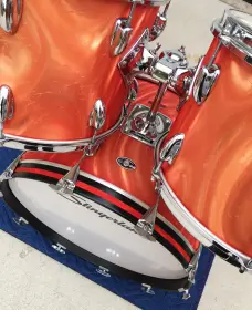 FOR SALE: Vintage 1970s Slingerland Red Satin Flame 13/14/16/22 Set