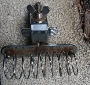 Vintage spring bass drum hoop stick holder