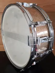 FOR SALE: Vintage 1965 Ludwig Jazz Fest 5x14 Snare in Champagne Sparkle