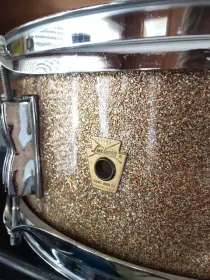 FOR SALE: Vintage 1965 Ludwig Jazz Fest 5x14 Snare in Champagne Sparkle