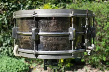 Vintage 1930s Leedy Elite Parallel Broadway Thunderbird NOB Snare Drum 14x6