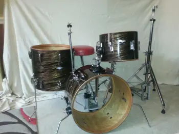 Vintage Olympic Mahogany Duroplastic Complete Drum Kit 1970's