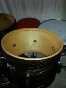 Vintage Olympic Mahogany Duroplastic Complete Drum Kit 1970's