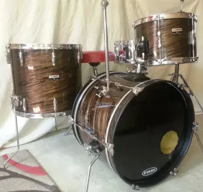 Vintage Olympic Mahogany Duroplastic Complete Drum Kit 1970's