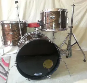 Vintage Olympic Mahogany Duroplastic Complete Drum Kit 1970's