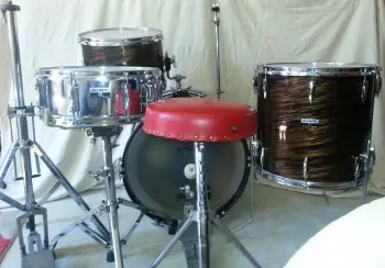 Vintage Olympic Mahogany Duroplastic Complete Drum Kit 1970's