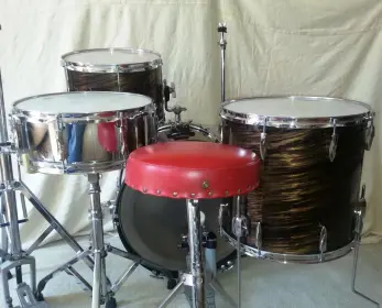 Vintage Olympic Mahogany Duroplastic Complete Drum Kit 1970's