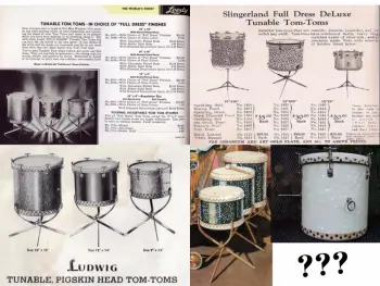 Vintage 1930s Slingerland (Possibly Leedy/Ludwig?) 12x14&quot; &quot;Tunable Tom-Tom&quot; Drum